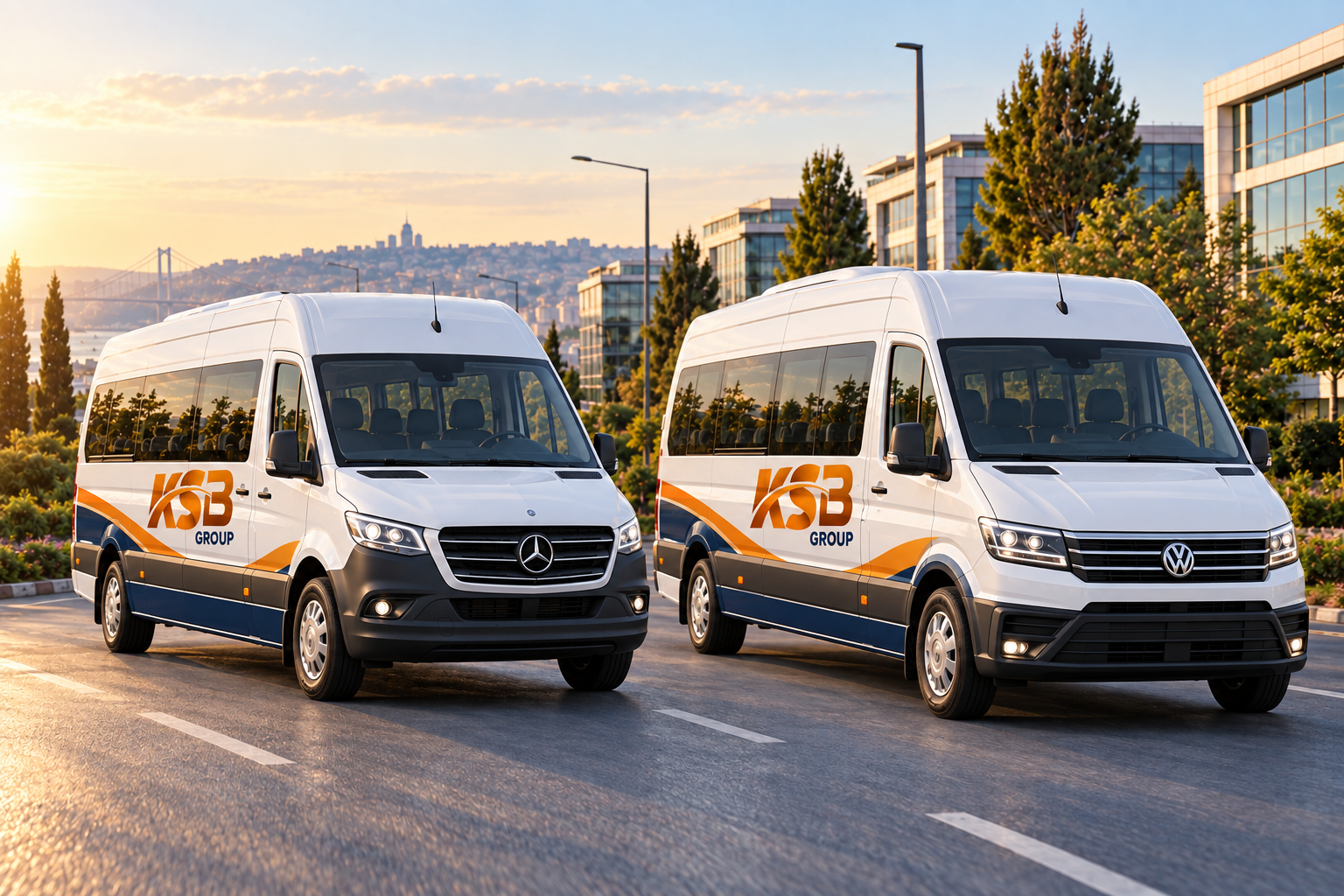 KSB filosunu temsil eden servis minibüsleri